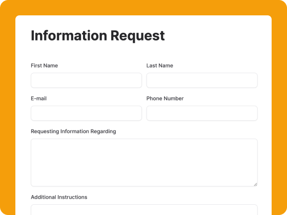 Information request form template