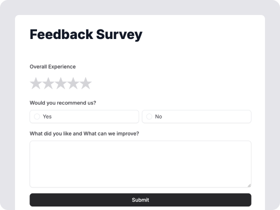 Feedback survey template