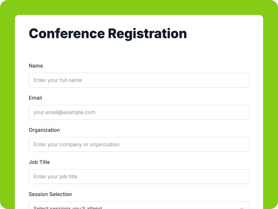 Conference registration form template