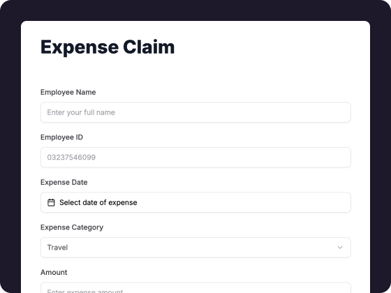 Expense claim form template