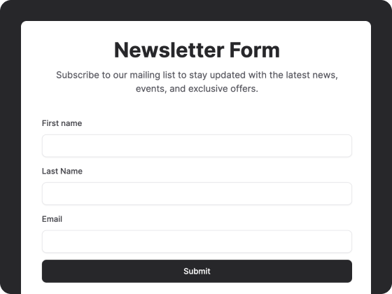 Newsletter form template