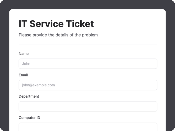 IT Service Ticket Form